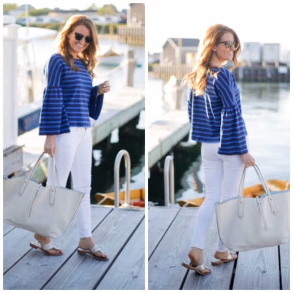 J. Crew Tops - NWOT J.Crew Striped Bell Sleeve Top